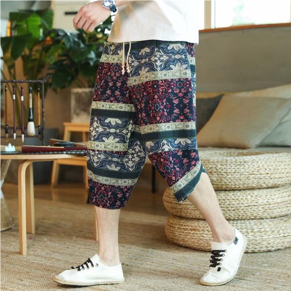 tide national wind seven points leisure day department retro loose big print linen pants men's shorts, White;black
tide national wind seven points leisure day department retro loose big print linen pants men's shorts, White;black