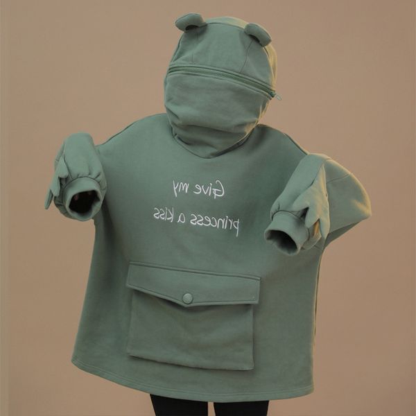 frog hoodie women thick fleece embroidery letters autumn loose sweatshirt harajuku lovely casual oversize pullover female hooded 210524, Black
frog hoodie women thick fleece embroidery letters autumn loose sweatshirt harajuku lovely casual oversize pullover female hooded 210524, Black