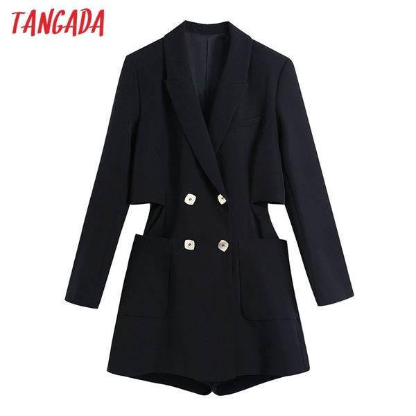 women chic fashion metal buttons black playsuits vintage long sleeve pockets female rompers be457 210416, Black;gray
women chic fashion metal buttons black playsuits vintage long sleeve pockets female rompers be457 210416, Black;gray