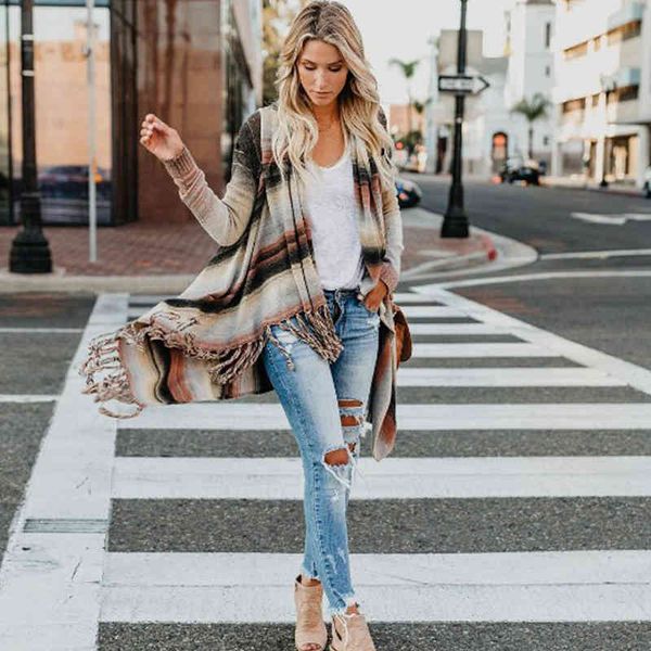 women's jackets cardigan autumn striped knitted casual coat female loose outerwear elegant women sweaters winter shrug tassel sweater, Black;brown
women's jackets cardigan autumn striped knitted casual coat female loose outerwear elegant women sweaters winter shrug tassel sweater, Black;brown