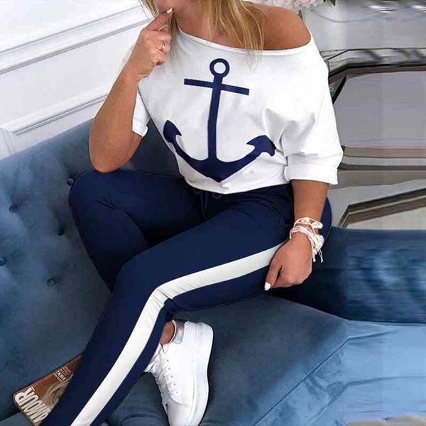 donsignet fashion suit round neck womens pants pullover navy sports anchor printing two piece sets women clothing long, White
donsignet fashion suit round neck womens pants pullover navy sports anchor printing two piece sets women clothing long, White