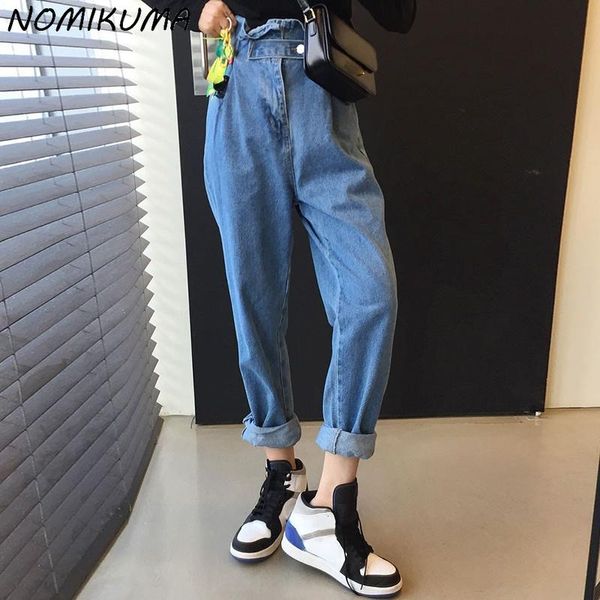 women's pants & capris nomikuma korean chic jeans women elegant high waist long trousers causal 2021 autumn straight demin 6v088, Black;white
women's pants & capris nomikuma korean chic jeans women elegant high waist long trousers causal 2021 autumn straight demin 6v088, Black;white