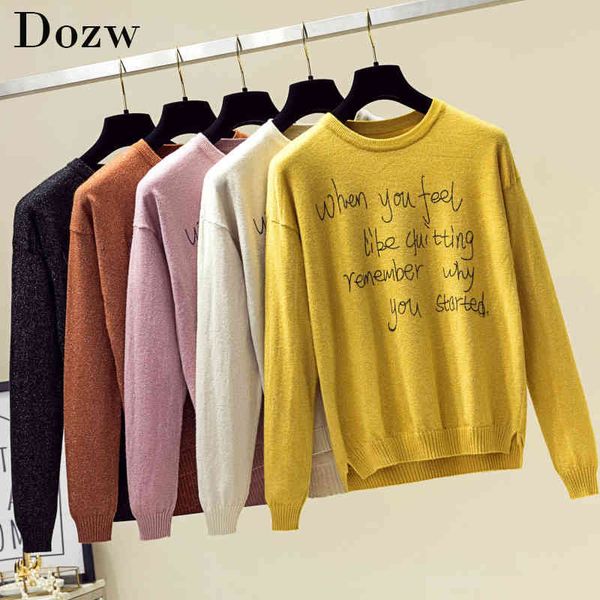 autumn letter print sweater women loose o neck soft tunic casual pullovers knit long sleeve cashmere sweater female 210414, White;black
autumn letter print sweater women loose o neck soft tunic casual pullovers knit long sleeve cashmere sweater female 210414, White;black