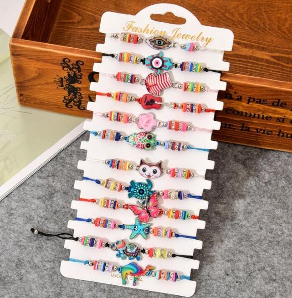 bohemian alloy painted oil soft pottery animal woven bracelet european and american children's bracelet 12pcs / set gc432, Black
bohemian alloy painted oil soft pottery animal woven bracelet european and american children's bracelet 12pcs / set gc432, Black