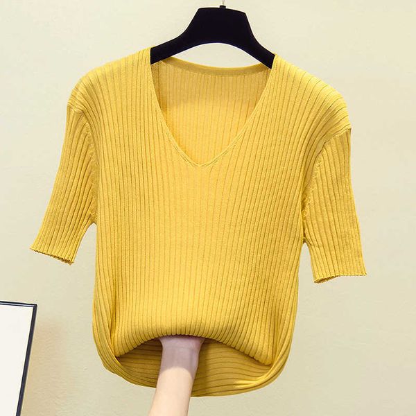 plus size women summer kint sweaters pullover short sleeve v neck thin kint jumper casual solid oversized sweater female 210604, White;black
plus size women summer kint sweaters pullover short sleeve v neck thin kint jumper casual solid oversized sweater female 210604, White;black