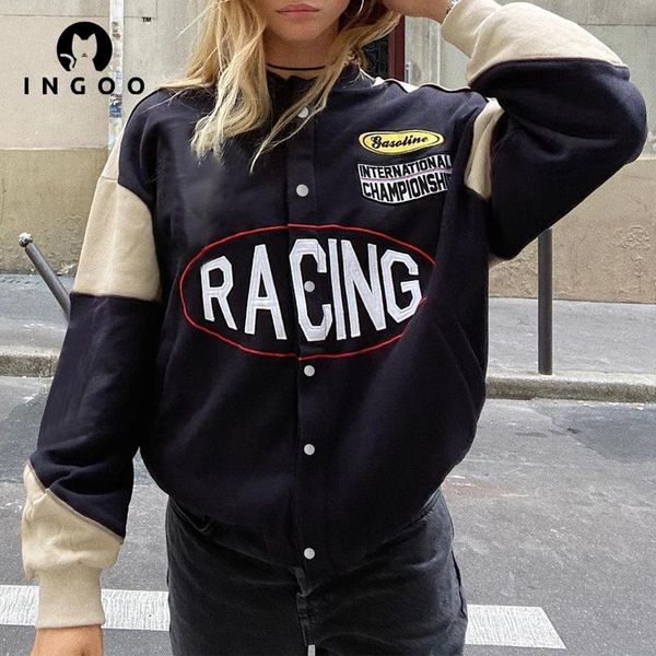 women's jackets ingoo plus velvet coats women college style loose baseball uniform fashion letter printe single breasted winter outwear, Black;brown
women's jackets ingoo plus velvet coats women college style loose baseball uniform fashion letter printe single breasted winter outwear, Black;brown