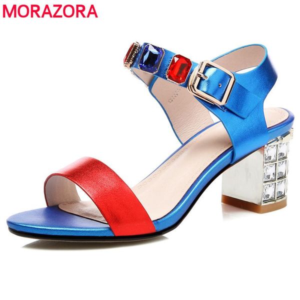 women shoes genuine leather buckle strap sandals rhinestone 6cm thick high heels party wedding, Black
women shoes genuine leather buckle strap sandals rhinestone 6cm thick high heels party wedding, Black