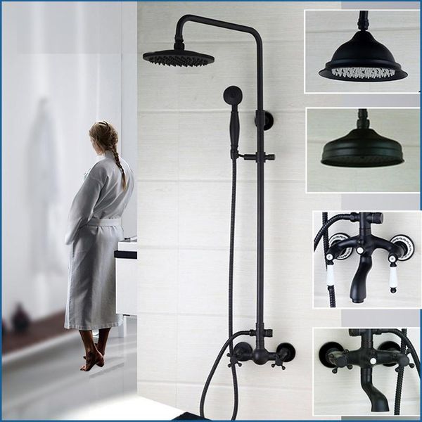 arrival bathroom black shower set wall mounted 8" rainfall mixer tap faucet 3-functions valve sets
arrival bathroom black shower set wall mounted 8" rainfall mixer tap faucet 3-functions valve sets