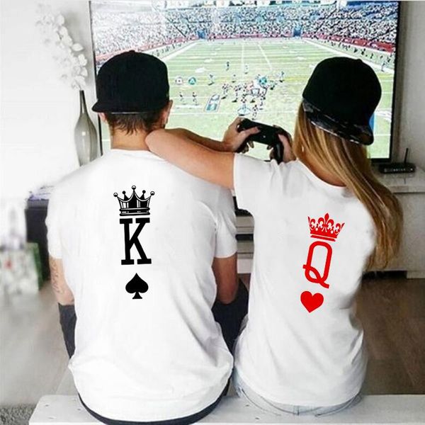 women's t-shirt crown print couple matching short sleeve valentine's day gift for girlfriend boyfriend casual lover t shirt, White
women's t-shirt crown print couple matching short sleeve valentine's day gift for girlfriend boyfriend casual lover t shirt, White