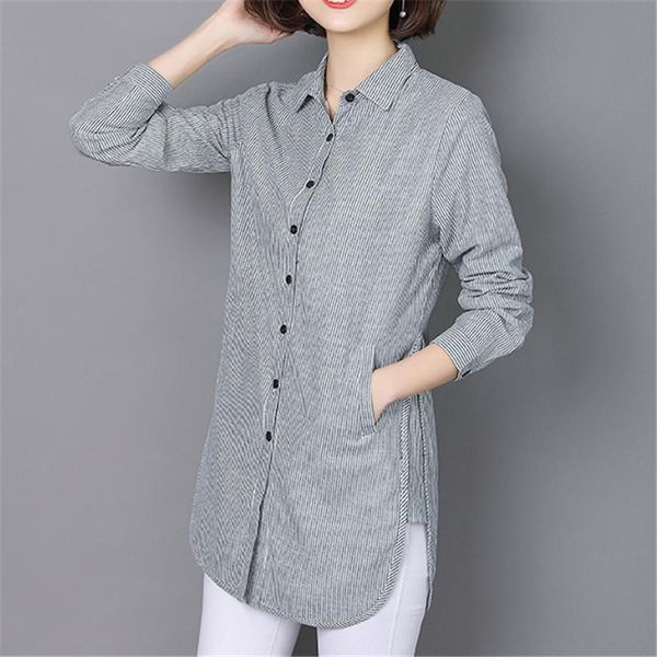 women's blouses & shirts women striped blouse shirt casual loose plus size spring autumn long sleeve office ladies clothing, White
women's blouses & shirts women striped blouse shirt casual loose plus size spring autumn long sleeve office ladies clothing, White