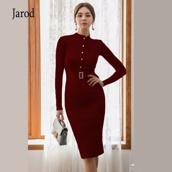 sweater dress women korean knitted dresses autumn long sleeve knit sheath midi dress female vestido 210518, Black;gray 
sweater dress women korean knitted dresses autumn long sleeve knit sheath midi dress female vestido 210518, Black;gray