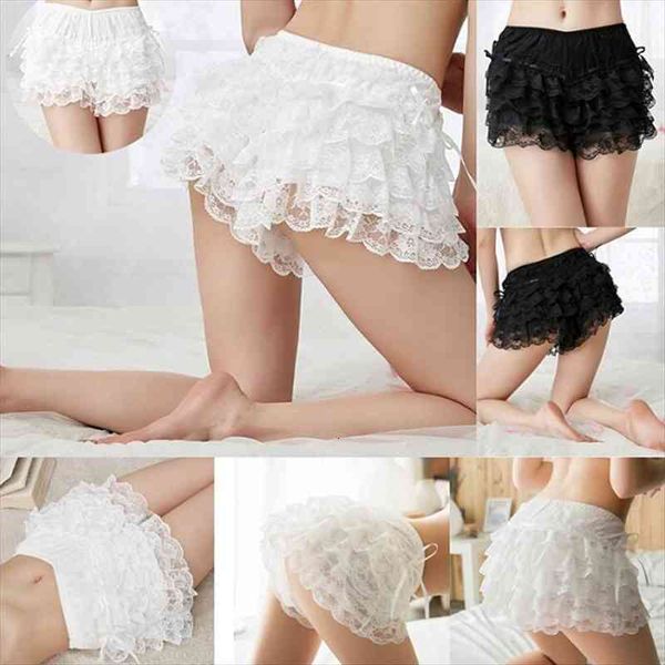 black white ruffle women short elastic waist lace casual bow bottoming culottes basic scanties, White;black
black white ruffle women short elastic waist lace casual bow bottoming culottes basic scanties, White;black