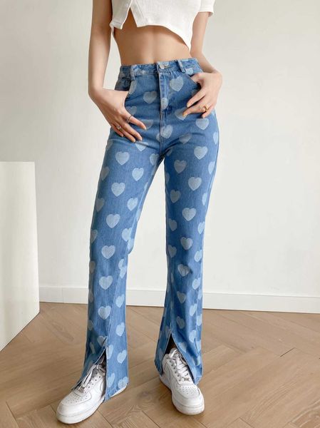 fashion jeans high waist love print micro split pants 2021ins thin style hip lift leg long straight, Blue
fashion jeans high waist love print micro split pants 2021ins thin style hip lift leg long straight, Blue