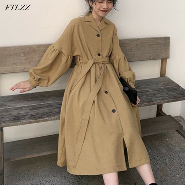 autumn winter casual loose single breasted turn-down collar trench vintage solid long with belt 210423, Tan;black
autumn winter casual loose single breasted turn-down collar trench vintage solid long with belt 210423, Tan;black