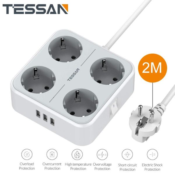 smart power plugs tessan 7 in 1 eu strip socket with on/off switch 3 usb charging ports 4 ac outlets 2m/6.5ft extension cord for home/office
smart power plugs tessan 7 in 1 eu strip socket with on/off switch 3 usb charging ports 4 ac outlets 2m/6.5ft extension cord for home/office