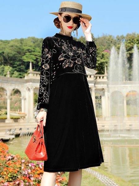 real velvet dress 2021 new womens autumn and winter western style high-end affordable luxury socialite bottoming gold velvet long dress, Black;gray
real velvet dress 2021 new womens autumn and winter western style high-end affordable luxury socialite bottoming gold velvet long dress, Black;gray