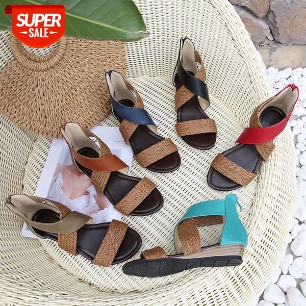 fish mouth leather canvas women weave wedge heel shoes zipper sandals casual beach roman women's #cf6a, Black
fish mouth leather canvas women weave wedge heel shoes zipper sandals casual beach roman women's #cf6a, Black