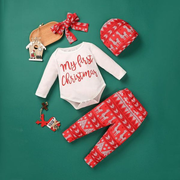 clothing sets 4pcs born baby boys girls my first christmas print bodysuits +pants +headband +hat year costume clothes, White
clothing sets 4pcs born baby boys girls my first christmas print bodysuits +pants +headband +hat year costume clothes, White