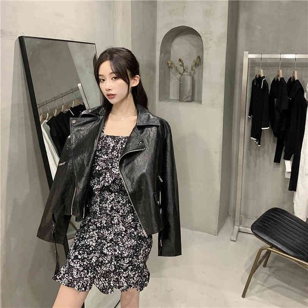 women's leather & faux female spring fake leather jacket motorcycle turtleneck turndown plutonium loose jackets streetwear outerwear sh, Black
women's leather & faux female spring fake leather jacket motorcycle turtleneck turndown plutonium loose jackets streetwear outerwear sh, Black