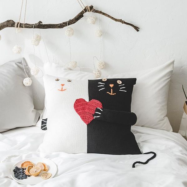 pillow case weave heart stitching decorative pillowcases cotton office black white cat pillows cover wedding room 45x45cm
pillow case weave heart stitching decorative pillowcases cotton office black white cat pillows cover wedding room 45x45cm