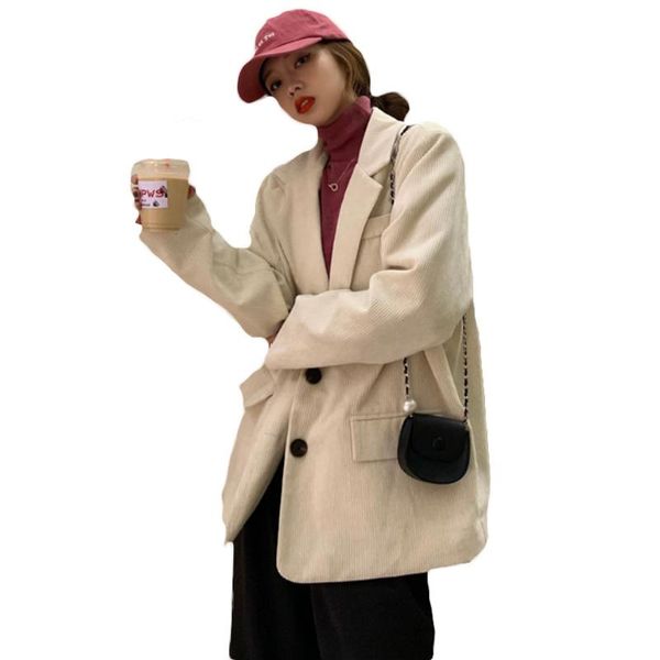 autumn winter blazers korean 2021 corduroy quilted thick loose temperament long-sleeved suit jacket women spring blazer 18a women's sui, White;black
autumn winter blazers korean 2021 corduroy quilted thick loose temperament long-sleeved suit jacket women spring blazer 18a women's sui, White;black