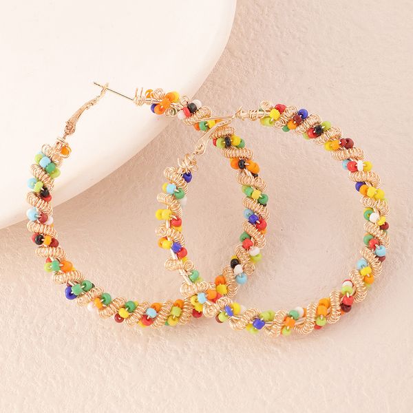 s2563 boheminan fashion jewelry beaded earrings geometric spring colorful beads hoop circle earrings, Golden;silver 
s2563 boheminan fashion jewelry beaded earrings geometric spring colorful beads hoop circle earrings, Golden;silver