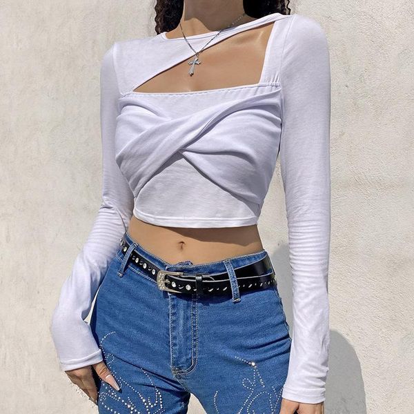 women's t-shirt seasons hollow out crop women basic autumn long sleeve casual t shirt ladies fashion streetwear tee shirts asts83966, White
women's t-shirt seasons hollow out crop women basic autumn long sleeve casual t shirt ladies fashion streetwear tee shirts asts83966, White