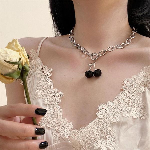 hip hop punk ot button thick chain black cherry titanium steel necklace for women girls party jewelry gifts chains, Silver
hip hop punk ot button thick chain black cherry titanium steel necklace for women girls party jewelry gifts chains, Silver
