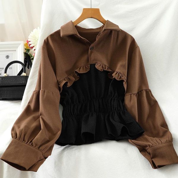 women's blouses & shirts 2021 fashion clothing full patchwork turn-down collar blouse shirt, White
women's blouses & shirts 2021 fashion clothing full patchwork turn-down collar blouse shirt, White