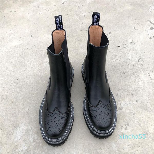 boots fashion female genuine leather women flat ankle platform autumn slip on brogue shoes, Black
boots fashion female genuine leather women flat ankle platform autumn slip on brogue shoes, Black