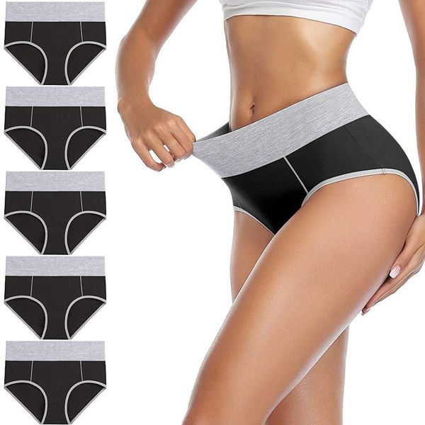 women's panties 5pcs/pack large high waist female soft color contrast trigonum bustitching underwear breathable briefs #4, Black;pink
women's panties 5pcs/pack large high waist female soft color contrast trigonum bustitching underwear breathable briefs #4, Black;pink