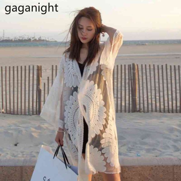 gaganight beach holiday long cardigan women lace hollow out fashion lady solid side split summer mesh sun protection kardigan 210519, White
gaganight beach holiday long cardigan women lace hollow out fashion lady solid side split summer mesh sun protection kardigan 210519, White