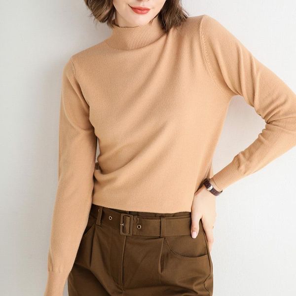 women's sweaters half turtleneck sweater women 2021 autumn and winter silm comfortable solid color long-sleeved pullovers knit bottomin, White;black
women's sweaters half turtleneck sweater women 2021 autumn and winter silm comfortable solid color long-sleeved pullovers knit bottomin, White;black