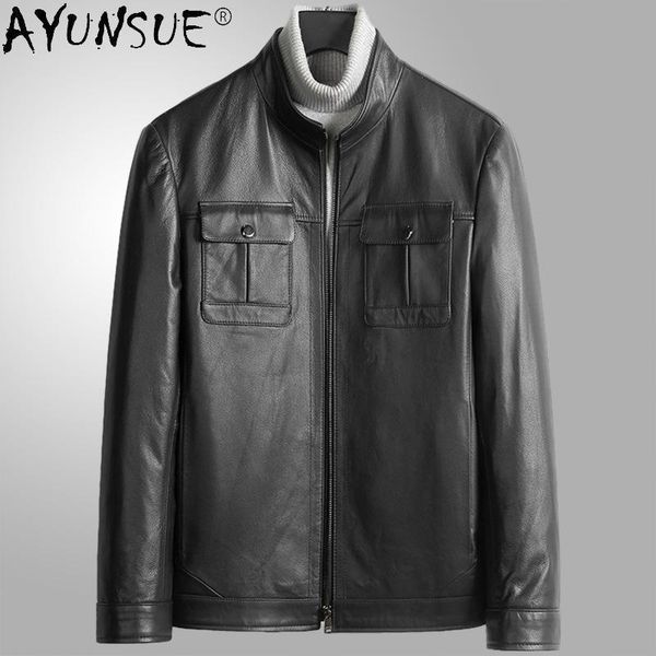 men's leather & faux ayunsue 2021 spring genuine cowhide jacket autumn black thin male coat biker for men casaco masculino gmm11
men's leather & faux ayunsue 2021 spring genuine cowhide jacket autumn black thin male coat biker for men casaco masculino gmm11