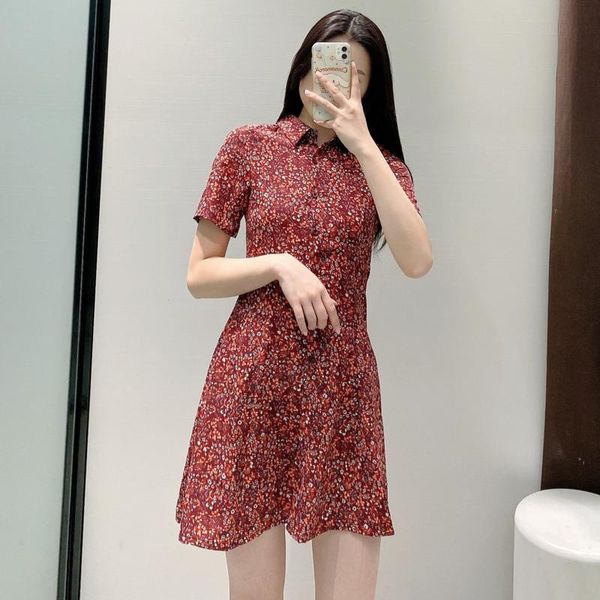 women short sleeve shirt mini dress in ditsy print summer loose casual korean t dresses bn9j party, White;black
women short sleeve shirt mini dress in ditsy print summer loose casual korean t dresses bn9j party, White;black