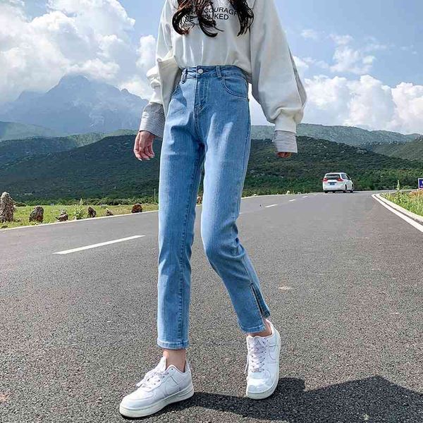 high waist skinny jeans women's new autumn leg split nine point smoke tube elastic slim small straight pants, Black
high waist skinny jeans women's new autumn leg split nine point smoke tube elastic slim small straight pants, Black