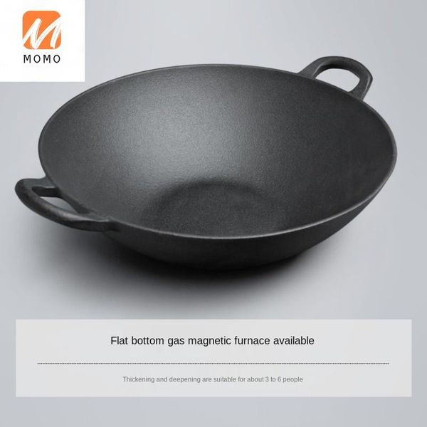 iron pan non-stick cast old round bottom wok uncoated household double-ear pig flat frying storage bottles & jars
iron pan non-stick cast old round bottom wok uncoated household double-ear pig flat frying storage bottles & jars