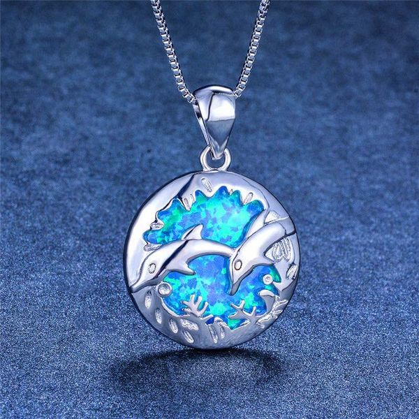 luxury female big dolphin pendants necklaces cute lovely white blue fire opal necklace silver color wedding for women pendant 
luxury female big dolphin pendants necklaces cute lovely white blue fire opal necklace silver color wedding for women pendant