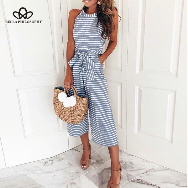 women's jumpsuits & rompers heydress 2021 fashion autumn striped jumpsuit women casual overall female sashes pockets long wide leg pant, Black;white
women's jumpsuits & rompers heydress 2021 fashion autumn striped jumpsuit women casual overall female sashes pockets long wide leg pant, Black;white