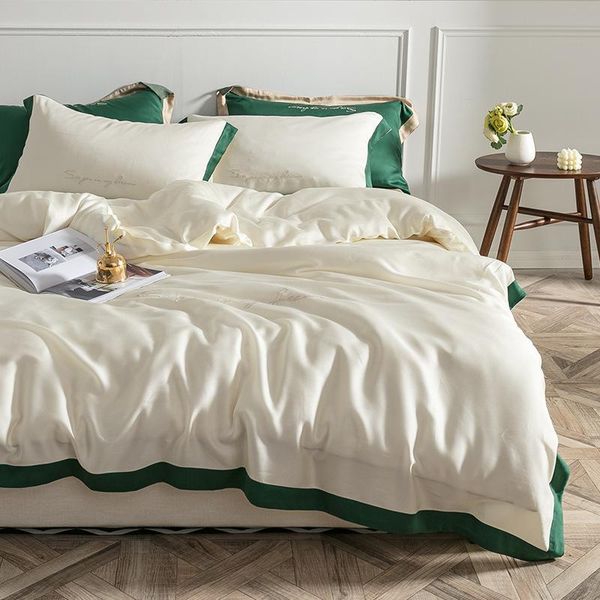 tencel silk bedding set luxury duvet cover embroidery king size 240x220 couple quilt covers white green red sets
tencel silk bedding set luxury duvet cover embroidery king size 240x220 couple quilt covers white green red sets