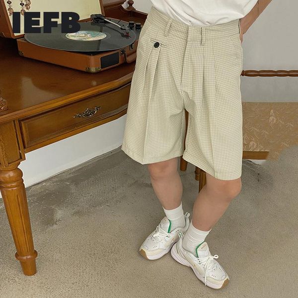 men's shorts iefb summer korean trend apricot casual plaid fashion loose wide leg straight knee length 2021 9y8019, White;black
men's shorts iefb summer korean trend apricot casual plaid fashion loose wide leg straight knee length 2021 9y8019, White;black