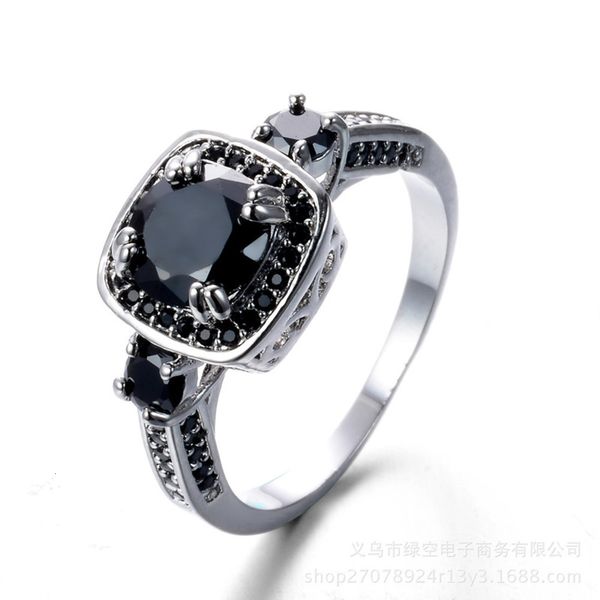 jewelry crystal diamond women's ring fashion zircon silver jewelry, Black 
jewelry crystal diamond women's ring fashion zircon silver jewelry, Black