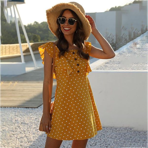 casual dresses 2021 spring and summer fashion wave dot stitching ruffled square collar sleeveless short dress, Black;gray
casual dresses 2021 spring and summer fashion wave dot stitching ruffled square collar sleeveless short dress, Black;gray
