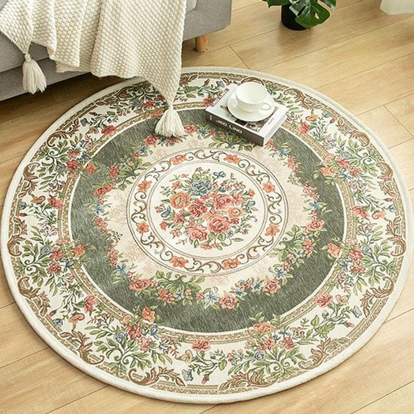 carpets round rug 120cm for living room vintage green blue european-style jacquard bedroom bedside area home decor
carpets round rug 120cm for living room vintage green blue european-style jacquard bedroom bedside area home decor