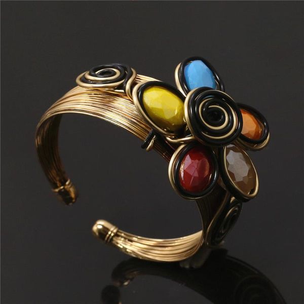 Vintage Wide Opening Women Bracelets & Bangles Rhinestone Pearl Flower Charm Wrap Bracelet Metal Weave Female Gift Party Jewelry Tennis, Golden;silver
Vintage Wide Opening Women Bracelets & Bangles Rhinestone Pearl Flower Charm Wrap Bracelet Metal Weave Female Gift Party Jewelry Tennis, Golden;silver