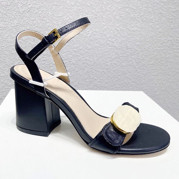 thick heeled sandals for women slides soft leather buckle classics shoes front rear strap office career womens shoe designer, Black
thick heeled sandals for women slides soft leather buckle classics shoes front rear strap office career womens shoe designer, Black