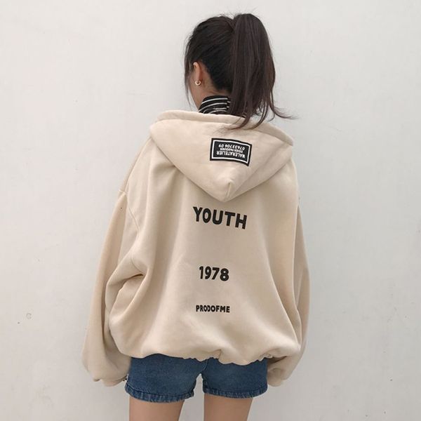 women's hoodies & sweatshirts korean female autumn harajuku coalesced zipper with a loose hood back letters beautiful japanese woman�, Black
women's hoodies & sweatshirts korean female autumn harajuku coalesced zipper with a loose hood back letters beautiful japanese woman�, Black