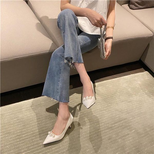 suede pearl high heeled women's shoes wedding party white heels pointed toe elegant dress, Black
suede pearl high heeled women's shoes wedding party white heels pointed toe elegant dress, Black