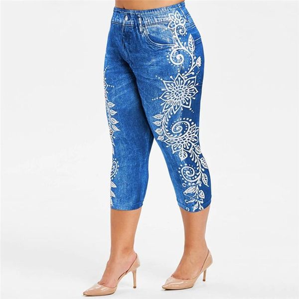 printed false denim short leggings 3\4 women jeans high waist breeches capri pants super elastic jeggings plus size 2xl women's, Black
printed false denim short leggings 3\4 women jeans high waist breeches capri pants super elastic jeggings plus size 2xl women's, Black