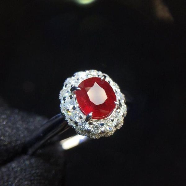cluster rings p411 natural 1.12ct red ruby ring diamonds jewelry anniversary female's for women's fine, Golden;silver
cluster rings p411 natural 1.12ct red ruby ring diamonds jewelry anniversary female's for women's fine, Golden;silver